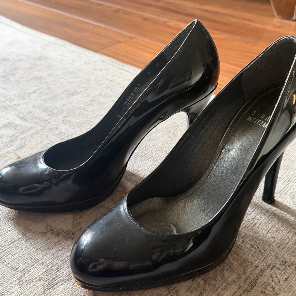 Stuart Weitzman Glossy Black Heels